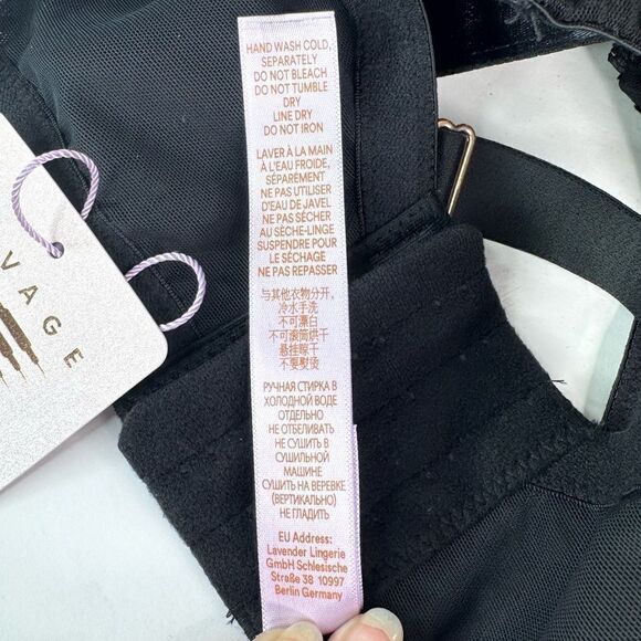 New! Savage Fenty Lingerie by Rihanna Full Coverage Polka Dot Black Bra SZ 46DD - Picture 5 of 7